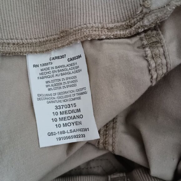 Lee Ultra Lux Comfort Flex-to-Go Utility Skimmer Capri Pants Tan Size 10 - Picture 6 of 7